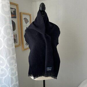 Polo Ralf Lauren 100% Lambswool Scarf Made in Scotland Navy Blue